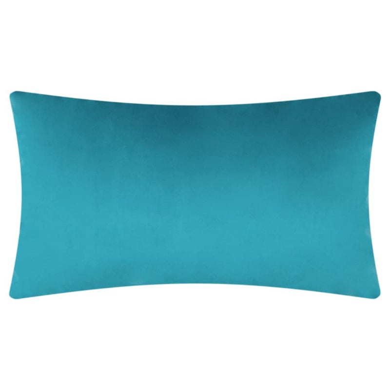 JWH Velvet Pillow Covers Decorative Line Throw Pillow Case Lumbar Pillowcase Soft Cushion Cover for Bed Couch Bedroom Chair Sofa 14x24 Inch Teal Blue - Image 2